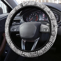 HBCU Black History Legacy Steering Wheel Cover Word Cloud African Shield Knowledge Book