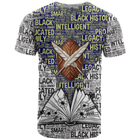 HBCU Black History Legacy T shirt Word Cloud African Shield Knowledge Book