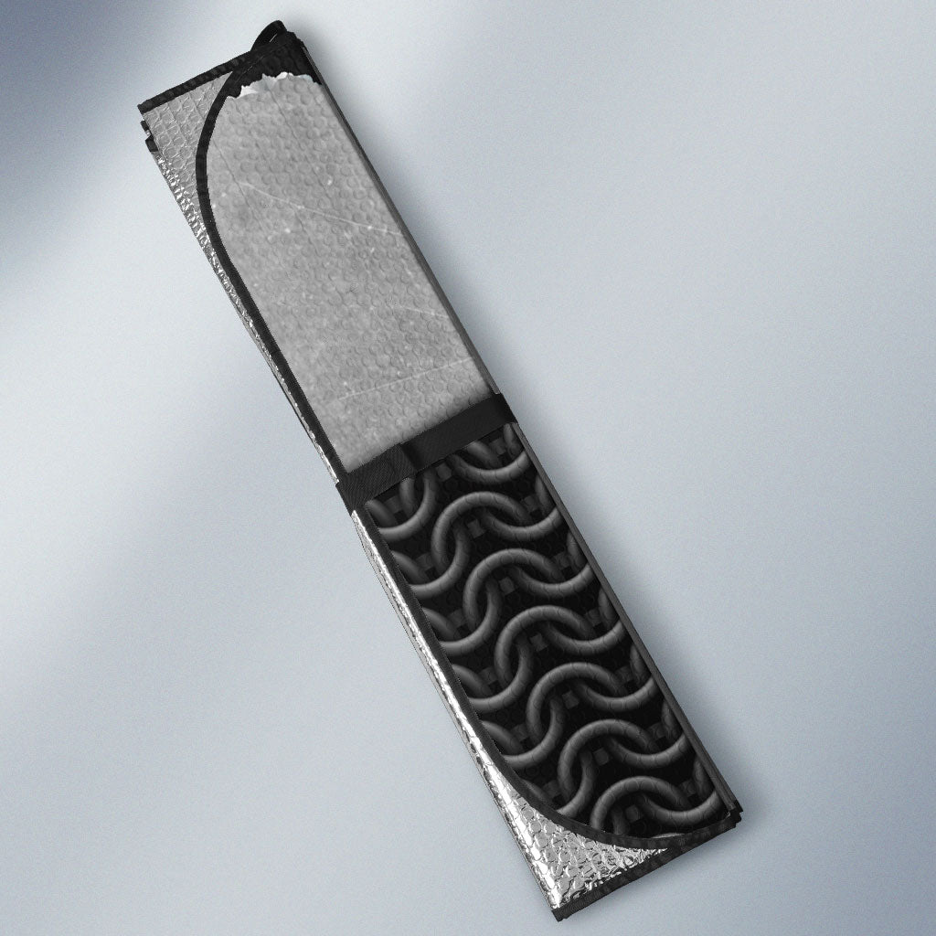 Knights Templar Warrior Red Cross Auto Sun Shade Crusader Knight In Chainmail Armor With Shield And Sword Art