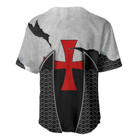 Knights Templar Warrior Red Cross Baseball Jersey Crusader Knight In Chainmail Armor With Shield And Sword Art