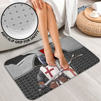 Knights Templar Warrior Red Cross Bathroom Set Crusader Knight In Chainmail Armor With Shield And Sword Art