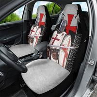 Knights Templar Warrior Red Cross Car Seat Cover Crusader Knight In Chainmail Armor With Shield And Sword Art
