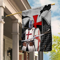 Knights Templar Warrior Red Cross Garden Flag Crusader Knight In Chainmail Armor With Shield And Sword Art