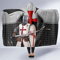 Knights Templar Warrior Red Cross Hooded Blanket Crusader Knight In Chainmail Armor With Shield And Sword Art