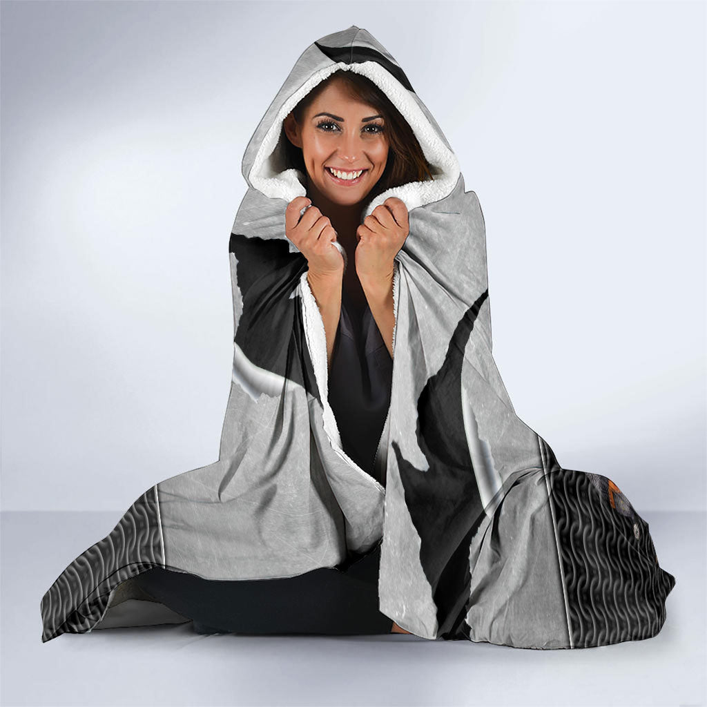 Knights Templar Warrior Red Cross Hooded Blanket Crusader Knight In Chainmail Armor With Shield And Sword Art