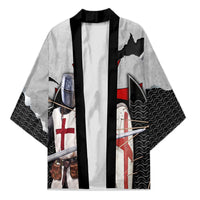 Knights Templar Warrior Red Cross Kimono Crusader Knight In Chainmail Armor With Shield And Sword Art