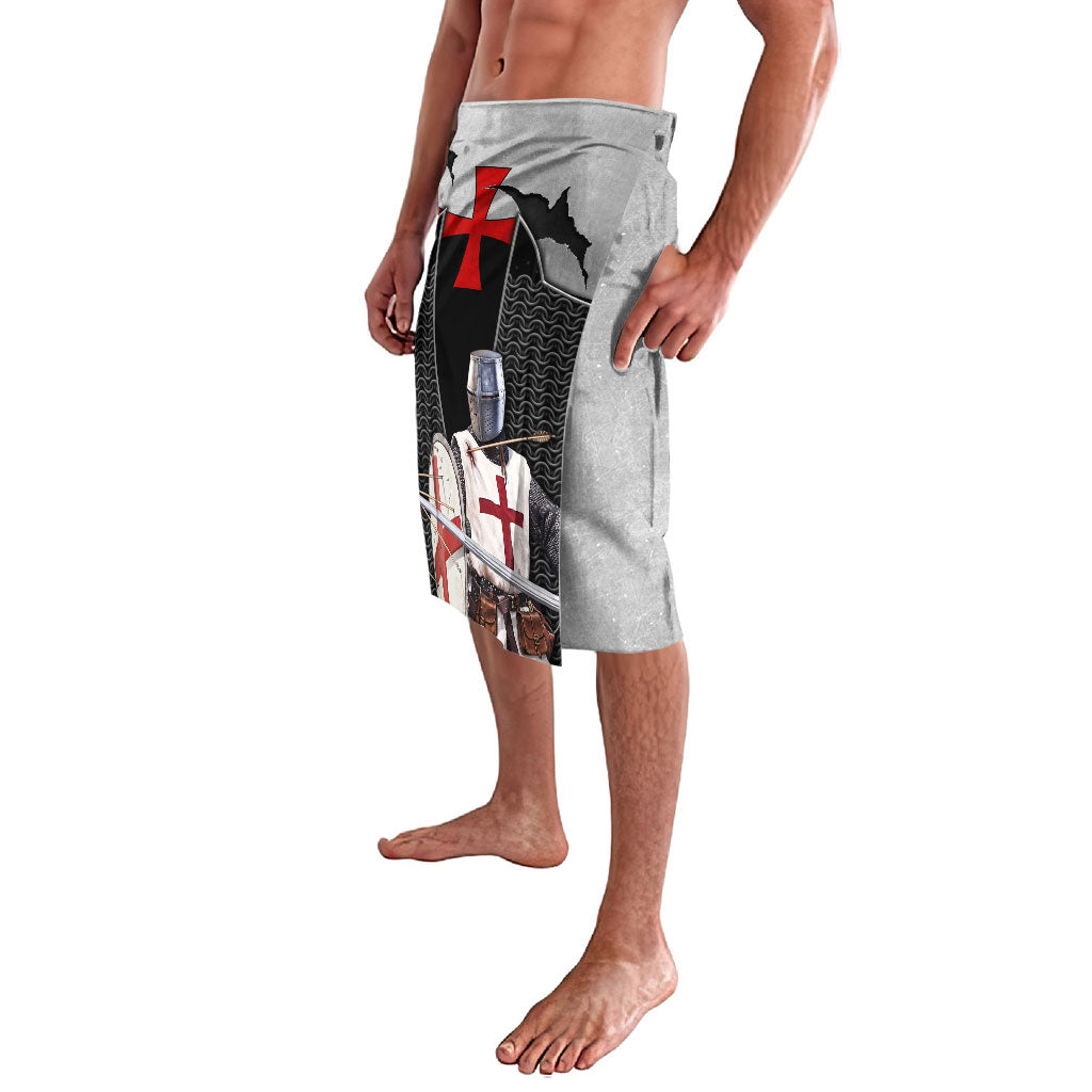 Knights Templar Warrior Red Cross Lavalava Crusader Knight In Chainmail Armor With Shield And Sword Art