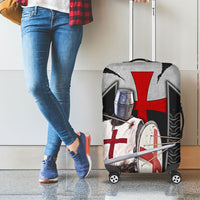 Knights Templar Warrior Red Cross Luggage Cover Crusader Knight In Chainmail Armor With Shield And Sword Art