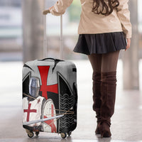 Knights Templar Warrior Red Cross Luggage Cover Crusader Knight In Chainmail Armor With Shield And Sword Art