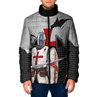 Knights Templar Warrior Red Cross Padded Jacket Crusader Knight In Chainmail Armor With Shield And Sword Art