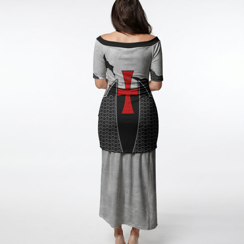 Knights Templar Warrior Red Cross Puletasi Crusader Knight In Chainmail Armor With Shield And Sword Art