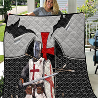 Knights Templar Warrior Red Cross Quilt Crusader Knight In Chainmail Armor With Shield And Sword Art
