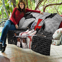 Knights Templar Warrior Red Cross Quilt Crusader Knight In Chainmail Armor With Shield And Sword Art