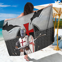 Knights Templar Warrior Red Cross Sarong Crusader Knight In Chainmail Armor With Shield And Sword Art