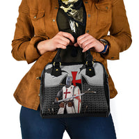 Knights Templar Warrior Red Cross Shoulder Handbag Crusader Knight In Chainmail Armor With Shield And Sword Art