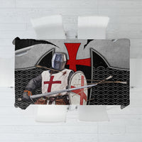 Knights Templar Warrior Red Cross Tablecloth Crusader Knight In Chainmail Armor With Shield And Sword Art