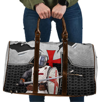 Knights Templar Warrior Red Cross Travel Bag Crusader Knight In Chainmail Armor With Shield And Sword Art