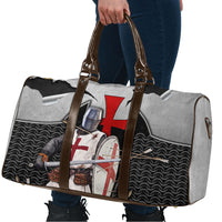 Knights Templar Warrior Red Cross Travel Bag Crusader Knight In Chainmail Armor With Shield And Sword Art