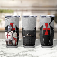 Knights Templar Warrior Red Cross Tumbler Cup Crusader Knight In Chainmail Armor With Shield And Sword Art