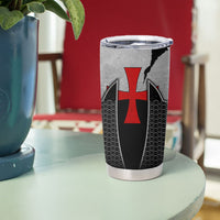 Knights Templar Warrior Red Cross Tumbler Cup Crusader Knight In Chainmail Armor With Shield And Sword Art