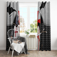 Knights Templar Warrior Red Cross Window Curtain Crusader Knight In Chainmail Armor With Shield And Sword Art