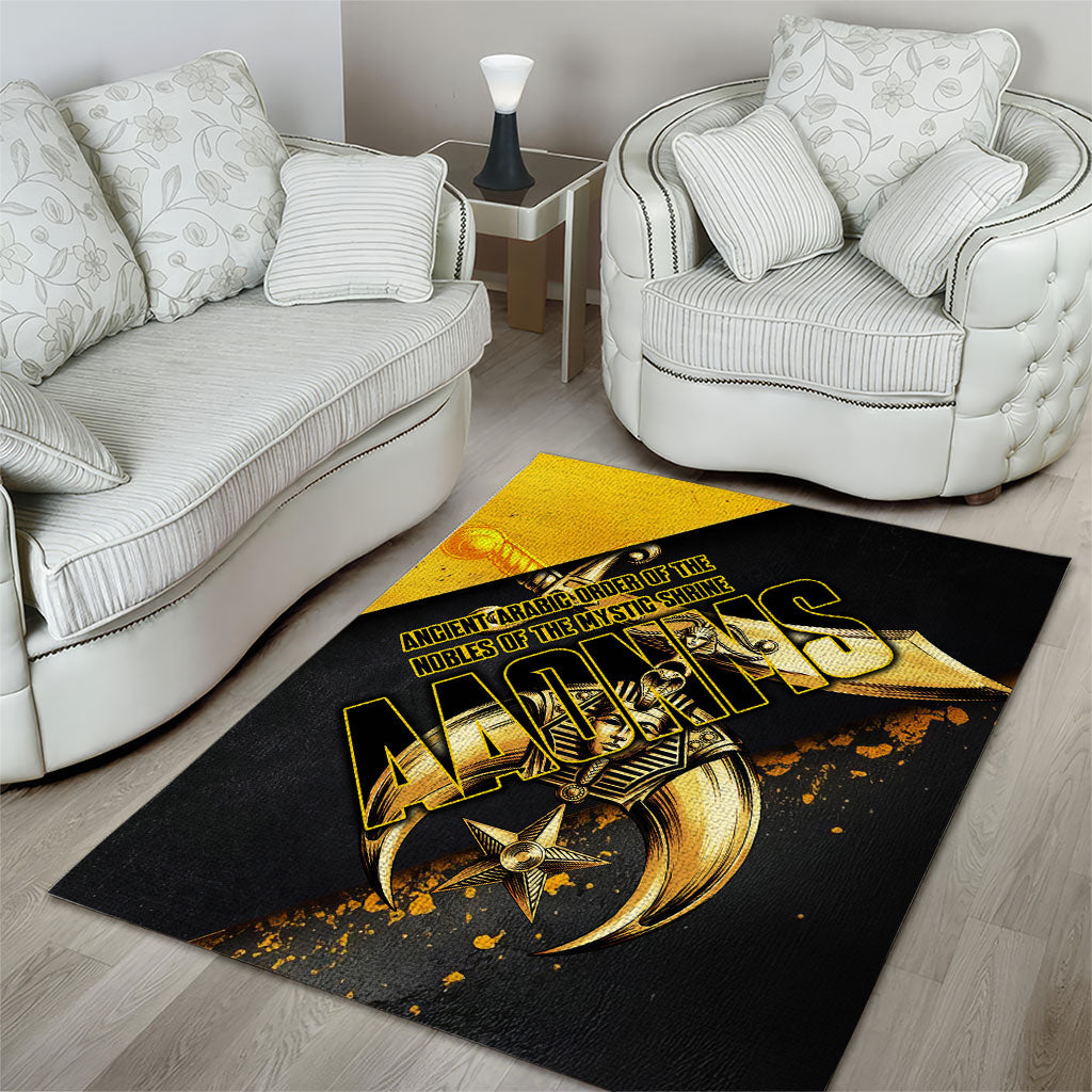 Nobles Shriners Pharaoh Area Rug Egyptian Pharaoh King Tut Art With Gold Scimitar Emblem