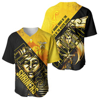 Nobles Shriners Pharaoh Baseball Jersey Egyptian Pharaoh King Tut Art With Gold Scimitar Emblem