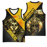 Nobles Shriners Pharaoh Basketball Jersey Egyptian Pharaoh King Tut Art With Gold Scimitar Emblem