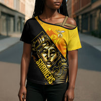 Nobles Shriners Pharaoh Cross Shoulder Shirt Egyptian Pharaoh King Tut Art With Gold Scimitar Emblem