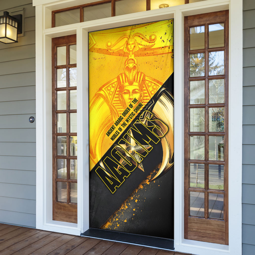 Nobles Shriners Pharaoh Door Cover Egyptian Pharaoh King Tut Art With Gold Scimitar Emblem
