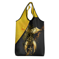 Nobles Shriners Pharaoh Grocery Bag Egyptian Pharaoh King Tut Art With Gold Scimitar Emblem