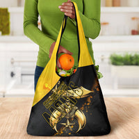 Nobles Shriners Pharaoh Grocery Bag Egyptian Pharaoh King Tut Art With Gold Scimitar Emblem