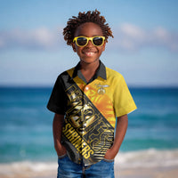 Nobles Shriners Pharaoh Kid Hawaiian Shirt Egyptian Pharaoh King Tut Art With Gold Scimitar Emblem