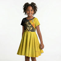 Nobles Shriners Pharaoh Kid Short Sleeve Dress Egyptian Pharaoh King Tut Art With Gold Scimitar Emblem
