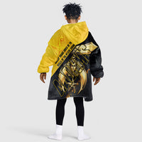 Nobles Shriners Pharaoh Kid Wearable Blanket Hoodie Egyptian Pharaoh King Tut Art With Gold Scimitar Emblem