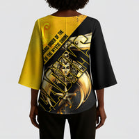 Nobles Shriners Pharaoh Kimono Sleeve Blouse Egyptian Pharaoh King Tut Art With Gold Scimitar Emblem