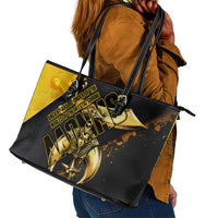 Nobles Shriners Pharaoh Leather Tote Bag Egyptian Pharaoh King Tut Art With Gold Scimitar Emblem