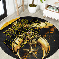Nobles Shriners Pharaoh Round Carpet Egyptian Pharaoh King Tut Art With Gold Scimitar Emblem