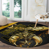 Nobles Shriners Pharaoh Round Carpet Egyptian Pharaoh King Tut Art With Gold Scimitar Emblem