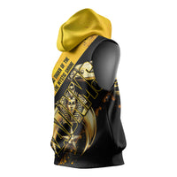 Nobles Shriners Pharaoh Sleeveless Hoodie Egyptian Pharaoh King Tut Art With Gold Scimitar Emblem