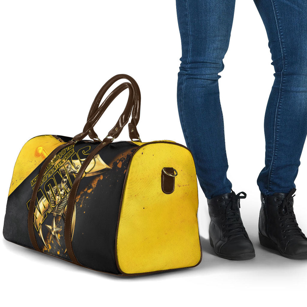 Nobles Shriners Pharaoh Travel Bag Egyptian Pharaoh King Tut Art With Gold Scimitar Emblem