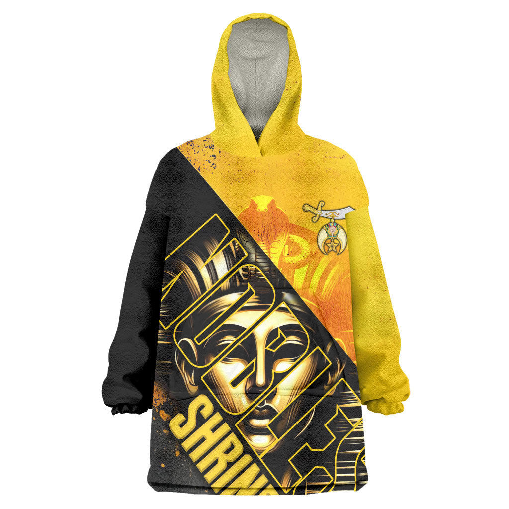 Nobles Shriners Pharaoh Wearable Blanket Hoodie Egyptian Pharaoh King Tut Art With Gold Scimitar Emblem