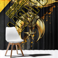Nobles Shriners Pharaoh Window Curtain Egyptian Pharaoh King Tut Art With Gold Scimitar Emblem