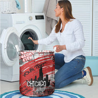 Personalized Chicago City Skyline Laundry Basket Urban Graffiti Street Art - Second City Windy City