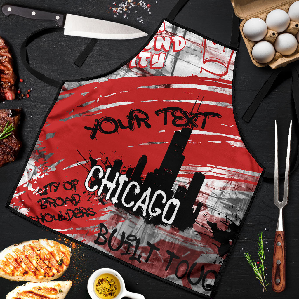 Personalized Chicago City Skyline Apron Urban Graffiti Street Art - Second City Windy City