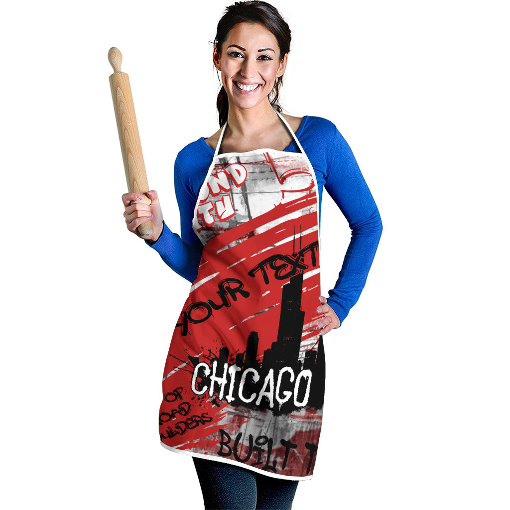 Personalized Chicago City Skyline Apron Urban Graffiti Street Art - Second City Windy City