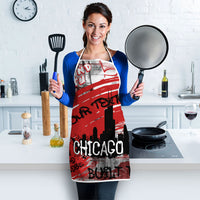 Personalized Chicago City Skyline Apron Urban Graffiti Street Art - Second City Windy City
