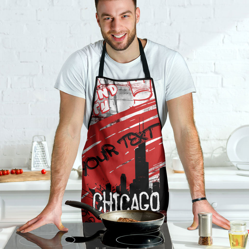 Personalized Chicago City Skyline Apron Urban Graffiti Street Art - Second City Windy City