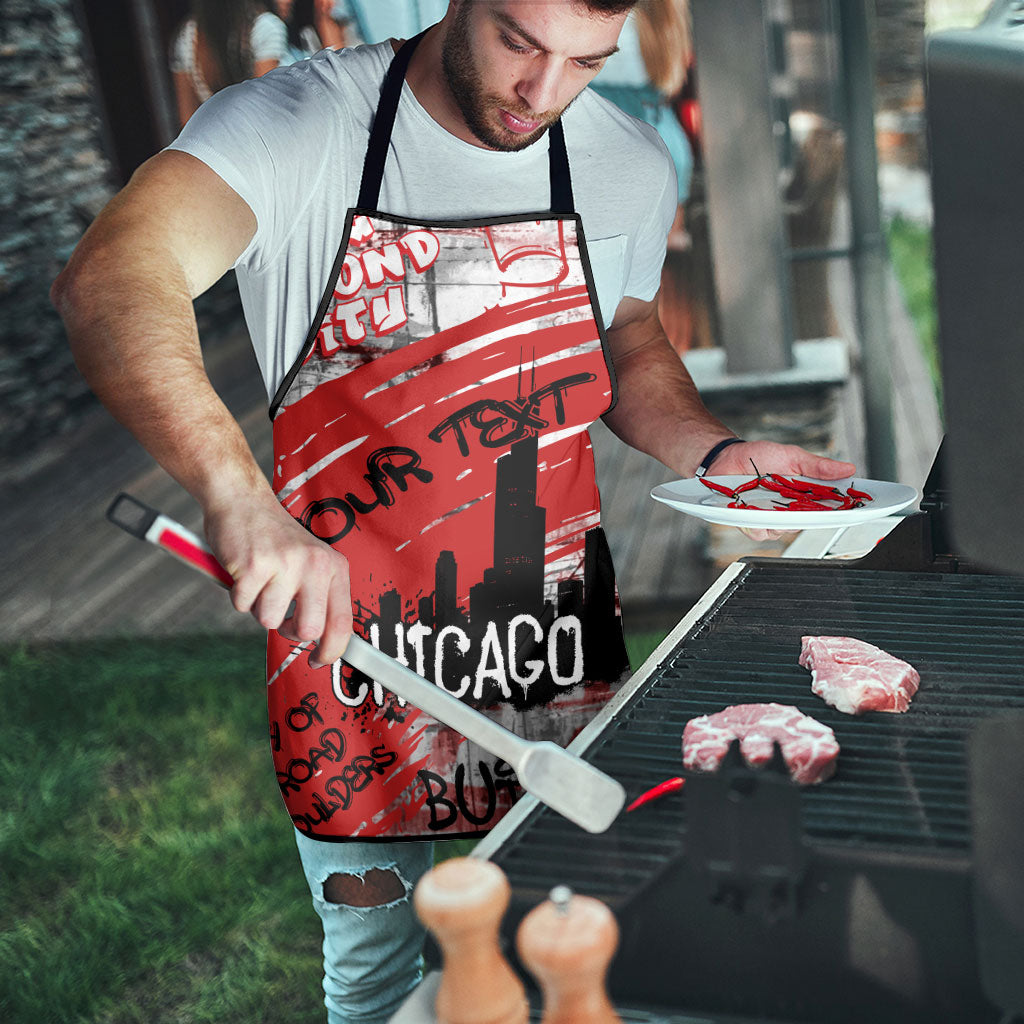 Personalized Chicago City Skyline Apron Urban Graffiti Street Art - Second City Windy City