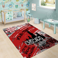 Personalized Chicago City Skyline Area Rug Urban Graffiti Street Art - Second City Windy City